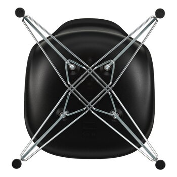 Vitra Eames DSR chair, deep black RE - chrome