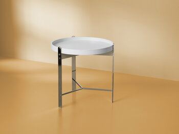 Warm Nordic Compose sivupöytä, 50 cm, valkoinen - kromi