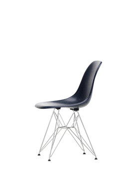 Vitra Eames DSR Fiberglass Chair, bleu marine - chrome