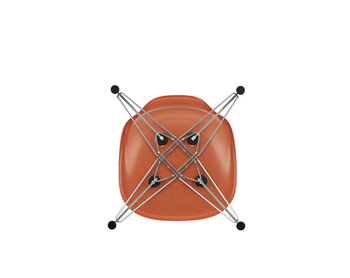 Vitra Eames DSR Fiberglass Chair, rouge orange - chrome