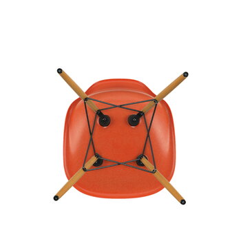 Vitra Eames DSW Fiberglass Chair, red orange - maple