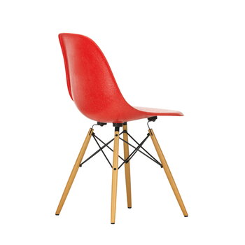 Vitra Eames DSW Fiberglass Stuhl, klassisch rot - Ahorn