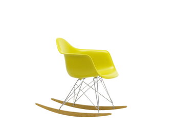 Vitra Eames RAR keinutuoli, mustard - kromi - vaahtera