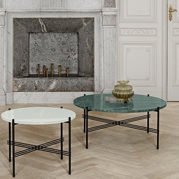 GUBI TS coffee table, 55 cm, black - white marble