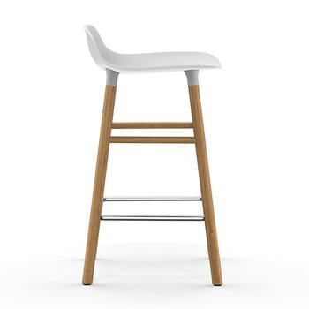 Normann Copenhagen Form bar stool, 65 cm, white - oak