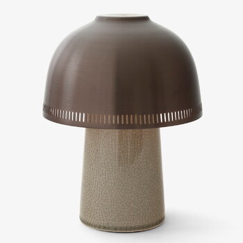 &Tradition Lampe de table portable Raku SH8, gris-beige - bronze