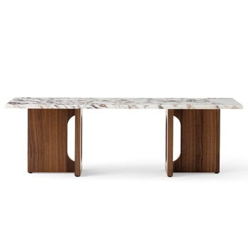 Audo Copenhagen Table lounge Androgyne, noyer - marbre Calacatta Viola