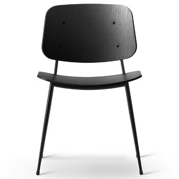 Fredericia Søborg stol 3060, svart stålbas - svart ek