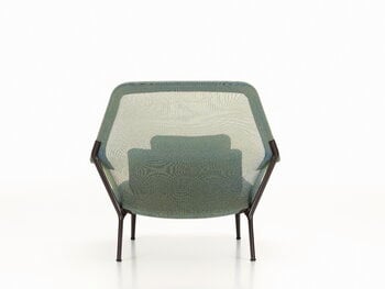 Vitra Slow Chair, sininen/vihreä - suklaanruskea