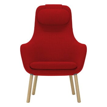 Vitra Fauteuil avec coussin amovible HAL, Credo 16 red chilli - chêne