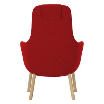 Vitra Fauteuil avec coussin amovible HAL, Credo 16 red chilli - chêne
