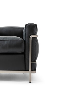 Cassina 2 Fauteuil Grand Confort nojatuoli, pieni, kromi - musta nahka 13X606, tuotteen lisäkuva