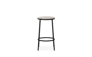 Normann Copenhagen Circa bar stool, 65 cm, black steel - oak