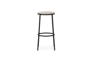 Normann Copenhagen Circa bar stool, 75 cm, black steel - oak