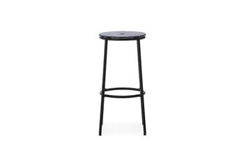 Normann Copenhagen Circa bar stool, 75 cm, black steel - black oak