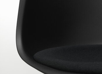 Vitra Eames DSR chair, deep black RE - chrome - nero cushion