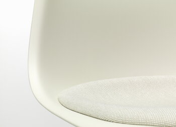 Vitra Eames DSR chair, pebble - chrome - warm grey/ivory cushion