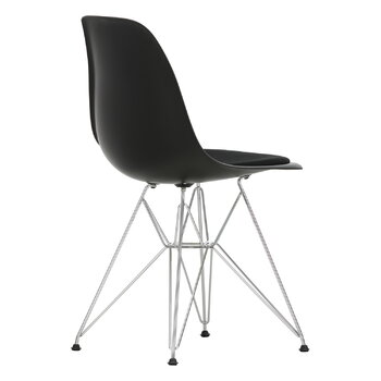 Vitra Eames DSR-stol, deep black RE - krom - nero-kudde