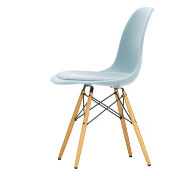 Vitra Eames DSW tuoli, ice grey - vaahtera - ice blue/ivory pehmuste