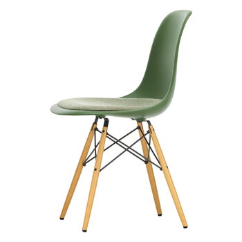 Vitra Eames DSW chair, forest - maple - ivory/forest cushion