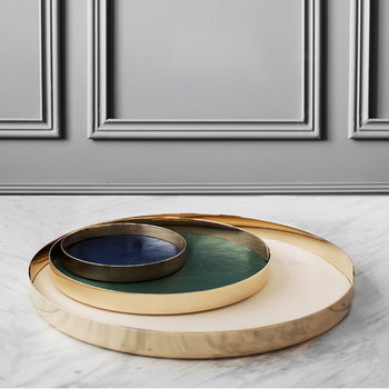 Skultuna Karui tray, dark green leather