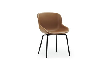 Normann Copenhagen Hyg stol, svart stål - brandyfärgat Ultra-läder