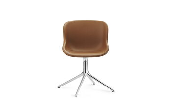 Normann Copenhagen Hyg chair, swivel, aluminium - brandy leather Ultra