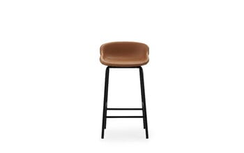 Normann Copenhagen Hyg bar stool, 65 cm, black - brandy leather Ultra