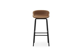 Normann Copenhagen Hyg bar stool, 75 cm, black - brandy leather Ultra