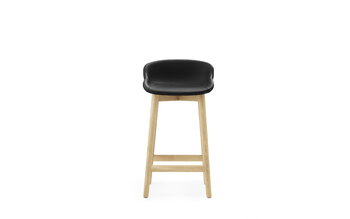 Normann Copenhagen Hyg barstol, 65 cm, ek - svart läder Ultra