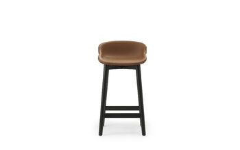 Normann Copenhagen Hyg bar stool, 65 cm, black oak - brandy leather Ultra
