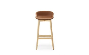 Normann Copenhagen Hyg bar stool, 75 cm, oak - brandy leather Ultra