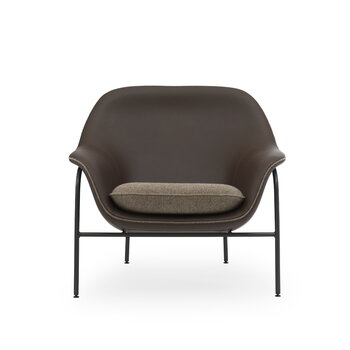 Normann Copenhagen Drape lounge chair, low, brown leather - Hallingdal 270 - black