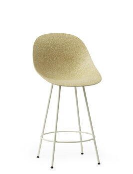 Normann Copenhagen Chaise de bar Mat, 65 cm, acier crème - chanvre