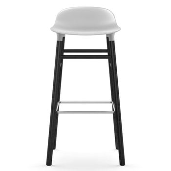 Normann Copenhagen Form bar stool, 75 cm, white - black oak