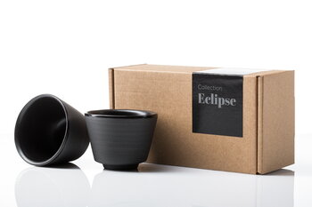 Vaidava Ceramics Tasse à expresso Eclipse, lot de 2, noir