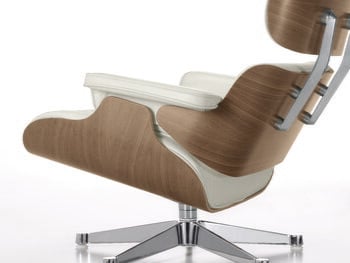 Vitra Eames Lounge Chair&Ottoman, classic size, white walnut - white