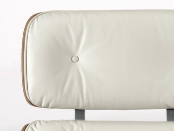 Vitra Poltrona Eames, dimensioni nuove, noce bianco - pelle bianca