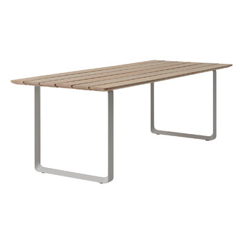 Muuto Table 70/70 Outdoor, 225 x 90 cm, acajou Sapelli - gris