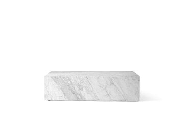 Audo Copenhagen Plinth lågt bord, vit Carrara-marmor