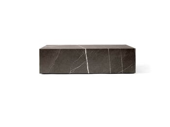 Audo Copenhagen Plinth Tisch, niedrig, grauer Kendzo Marmor