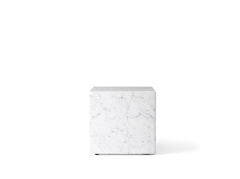 Audo Copenhagen Plinth table, cube, white Carrara Marble