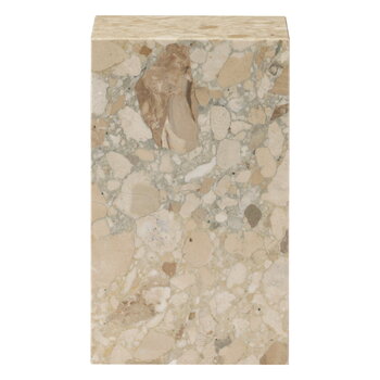 Audo Copenhagen Table Plinth, modèle haut, marbre Kunis Breccia