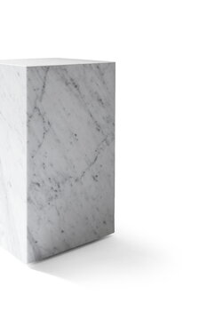 Audo Copenhagen Plinth högt bord, vit Carrara-marmor