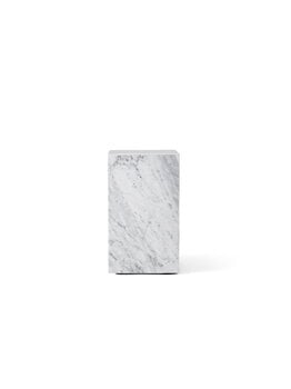 Audo Copenhagen Plinth table, high, white Carrara marble