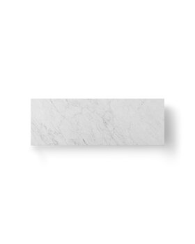 Audo Copenhagen Table Plinth Bridge, marbre de Carrare blanc