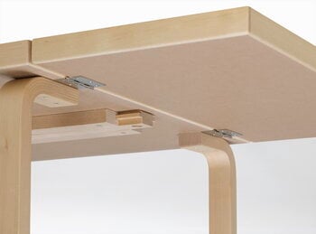 Artek Aalto foldable table DL81C, birch -vapour/smokey blue linoleum