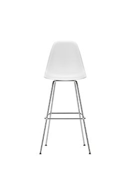 Vitra Sgabello Eames Plastic, alto, cotton white RE - cromo