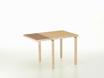 Artek Table pliante Aalto DL81C, bouleau - linoléum argile/noyer