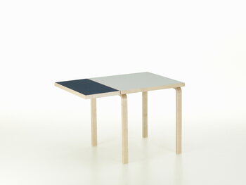 Artek Table pliante Aalto DL81C, bouleau - linoléum vapeur/bleu fumé